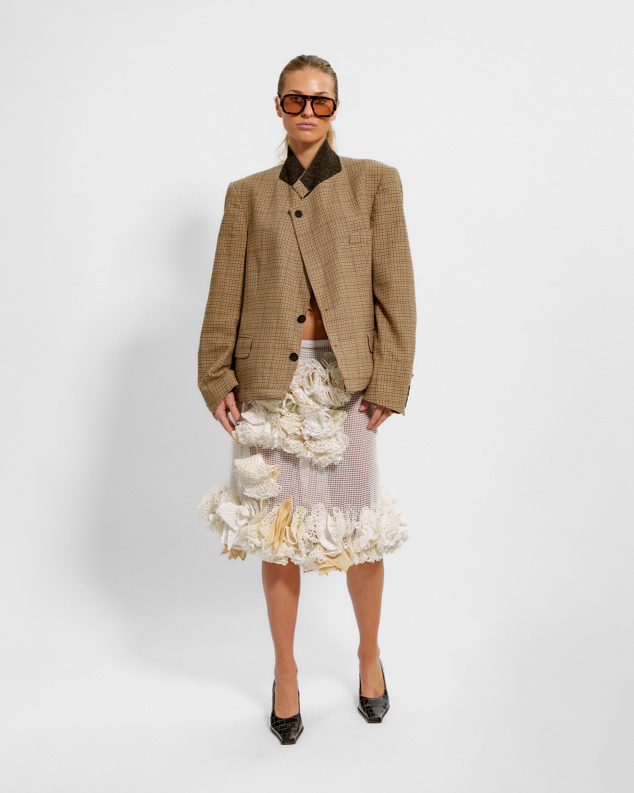 Check Croped Jacket