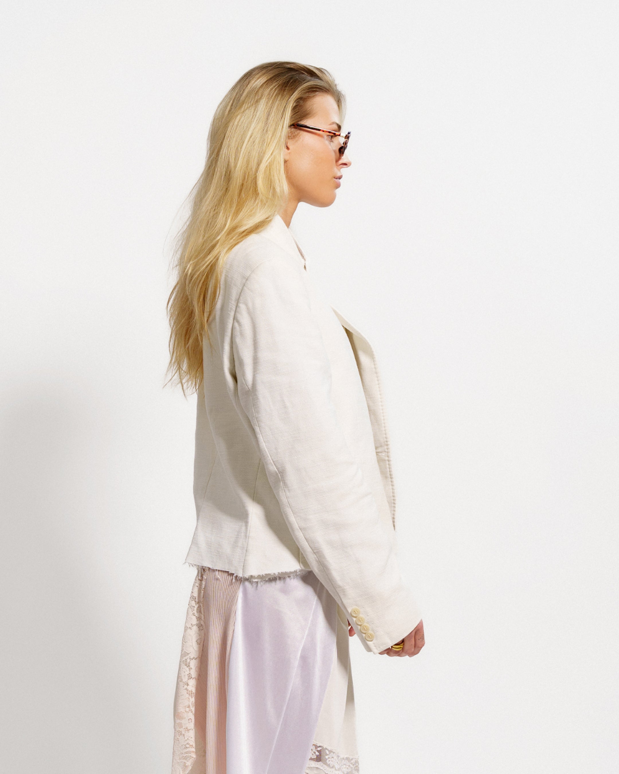 White Cropped Jacket