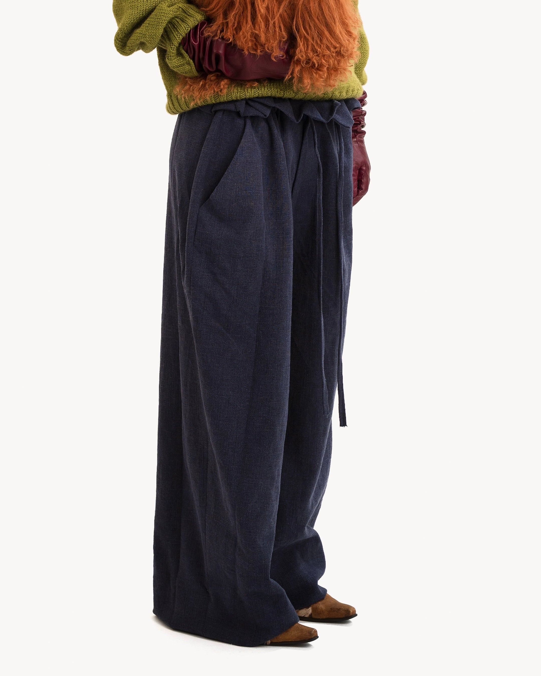 Blue Paper Bag Trousers