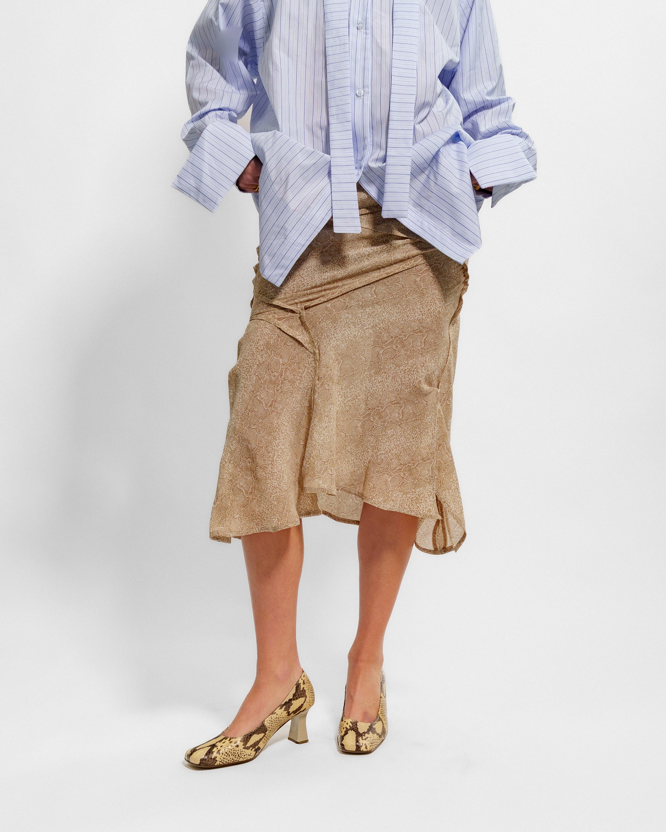Deconstructed Snake Print Skirt
