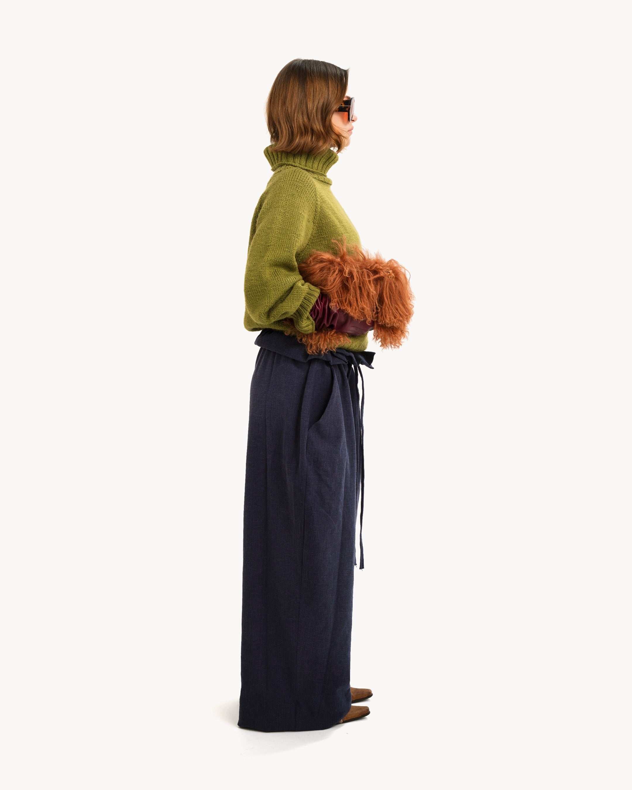 Blue Paper Bag Trousers