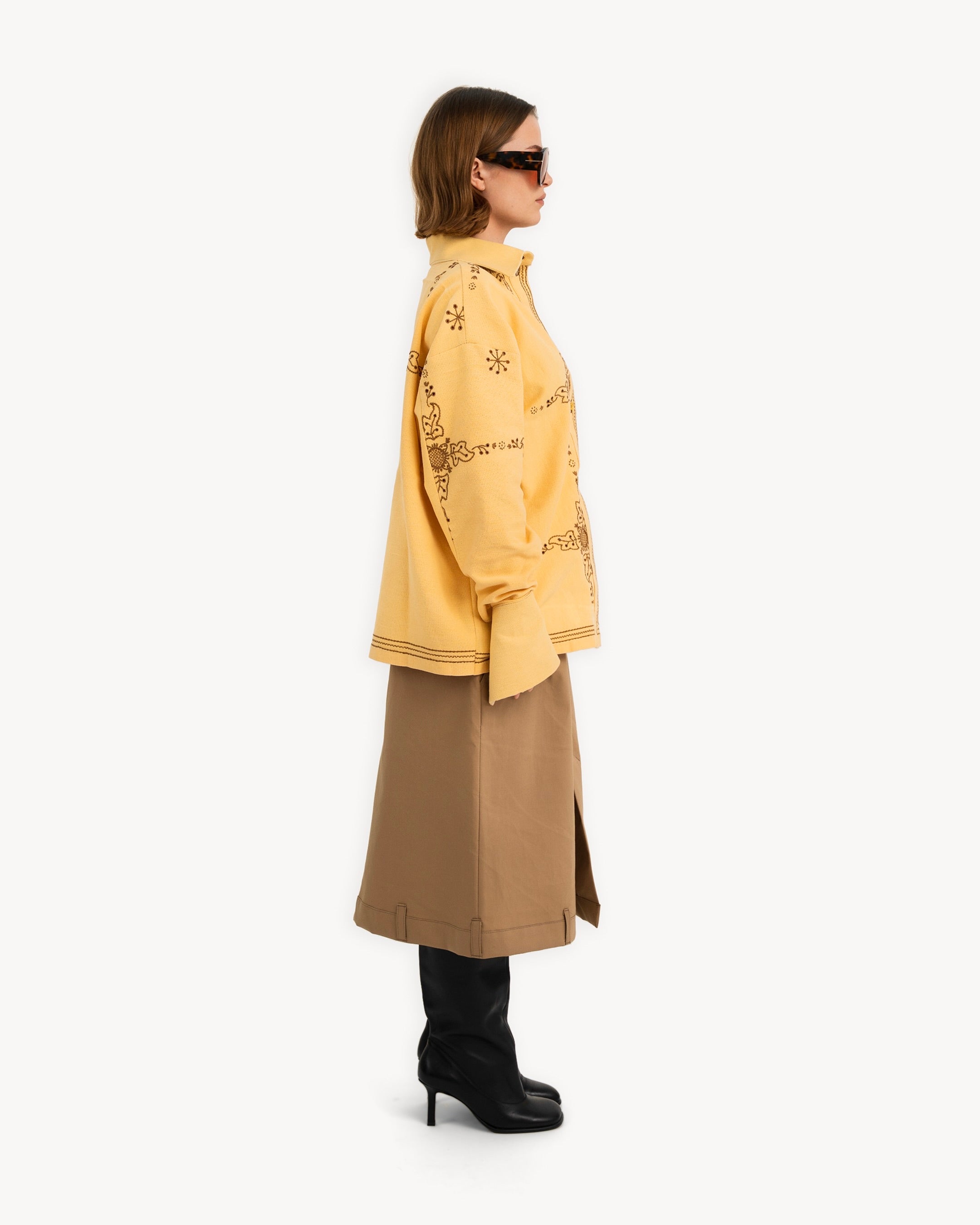 Yellow Broderie Shirt