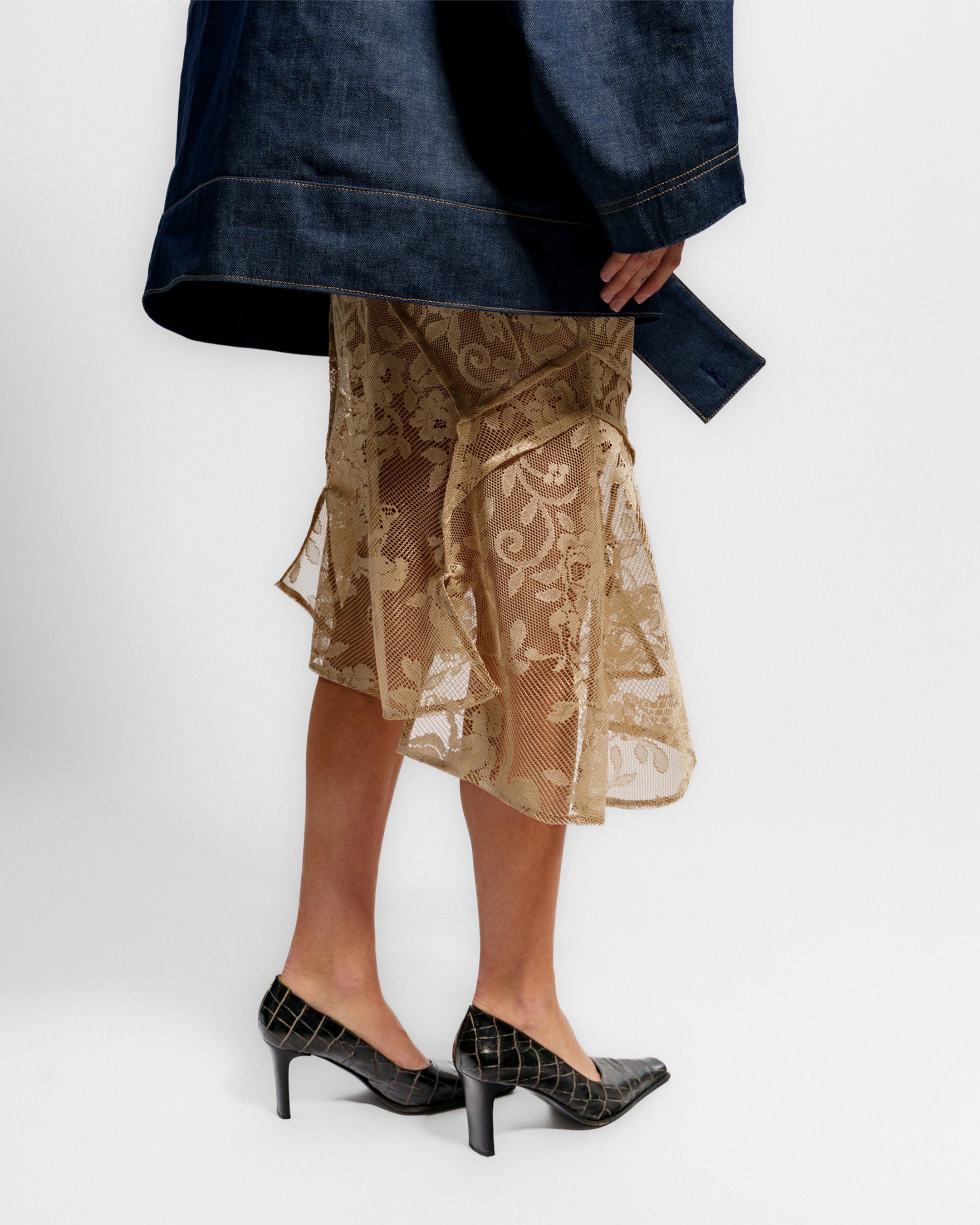 Deconstructed lace skirt