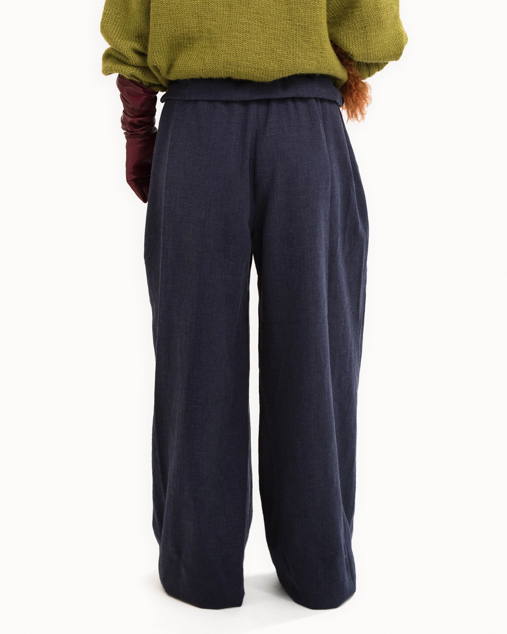 Blue Paper Bag Trousers