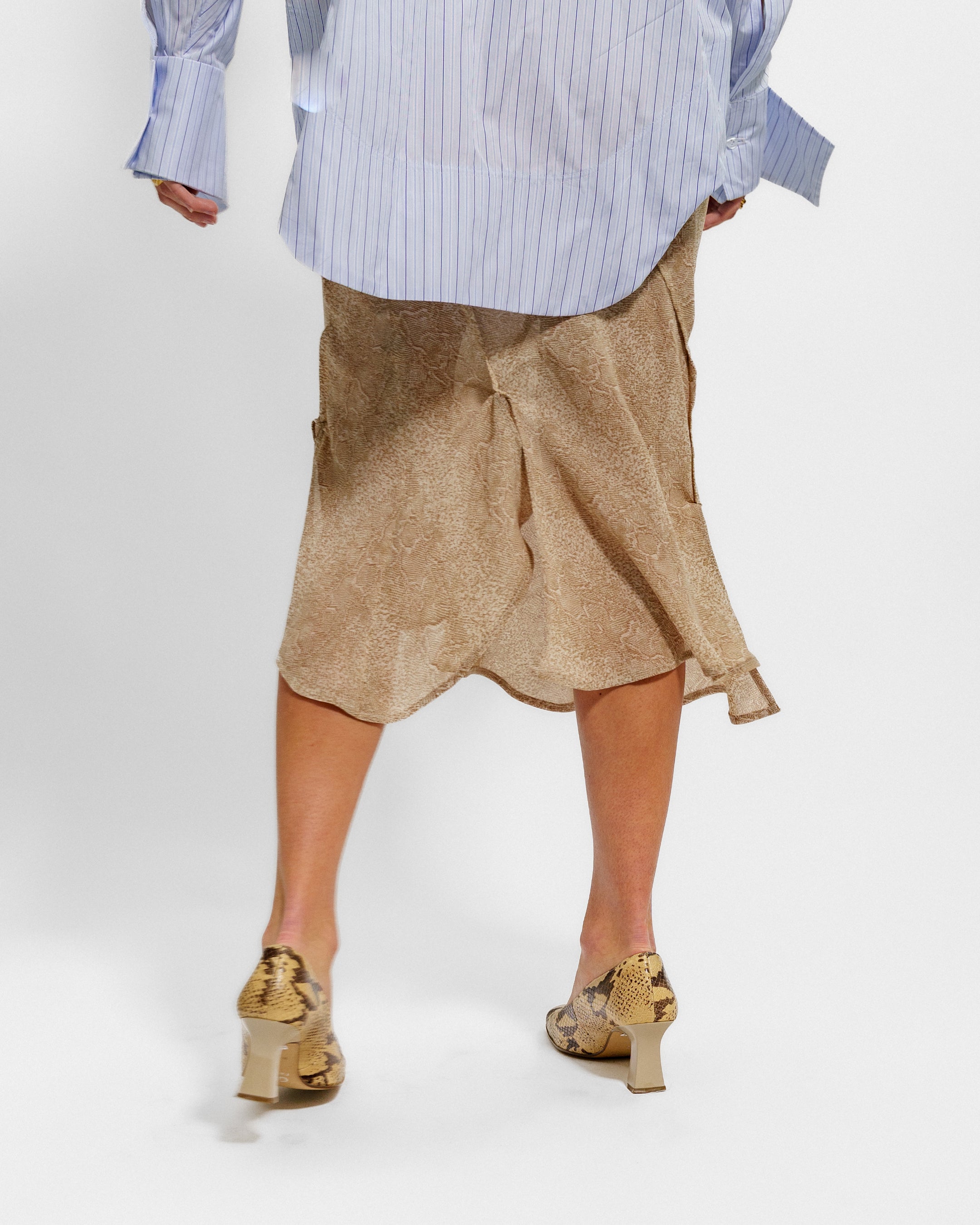 Deconstructed Snake Print Skirt