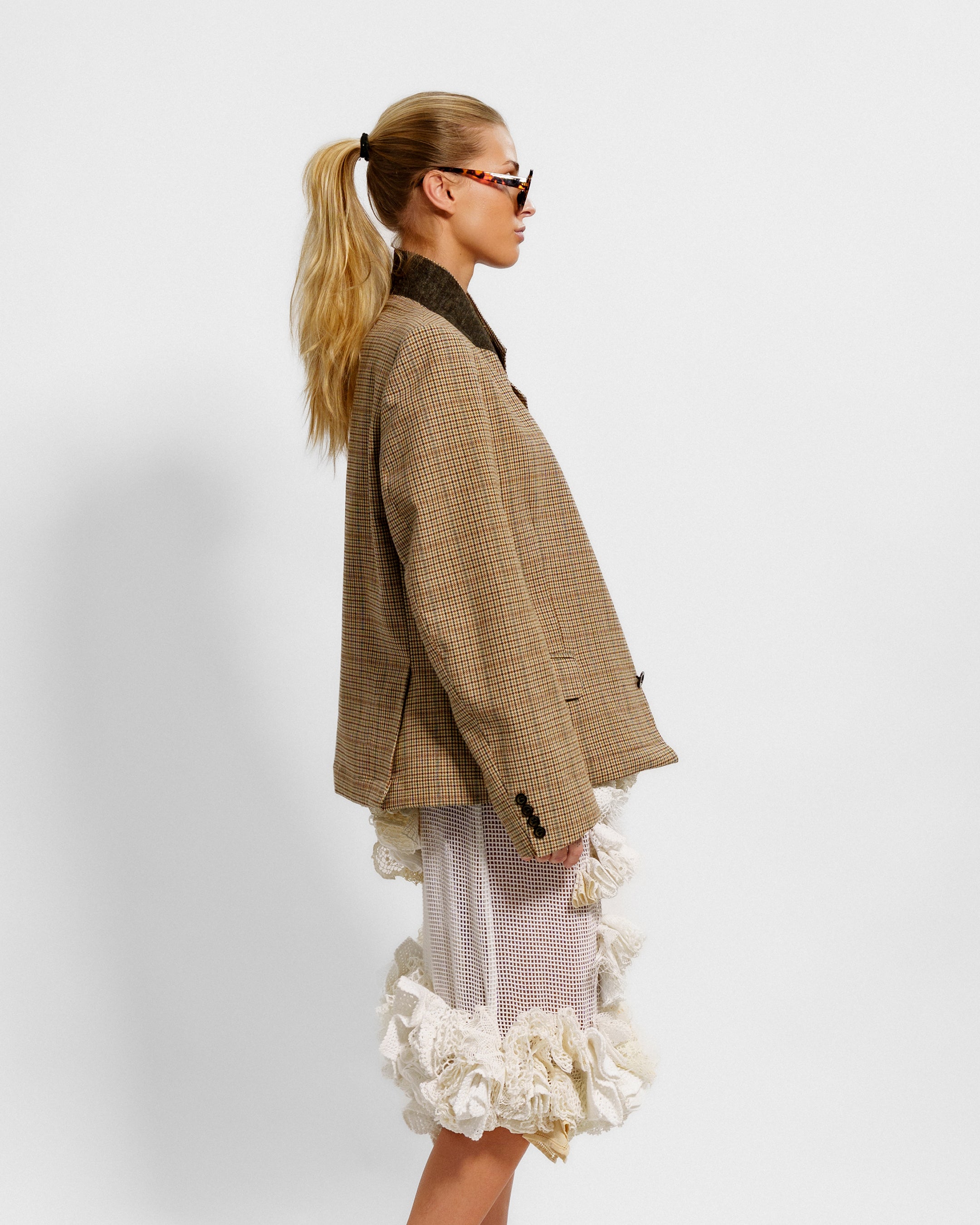 Check Croped Jacket