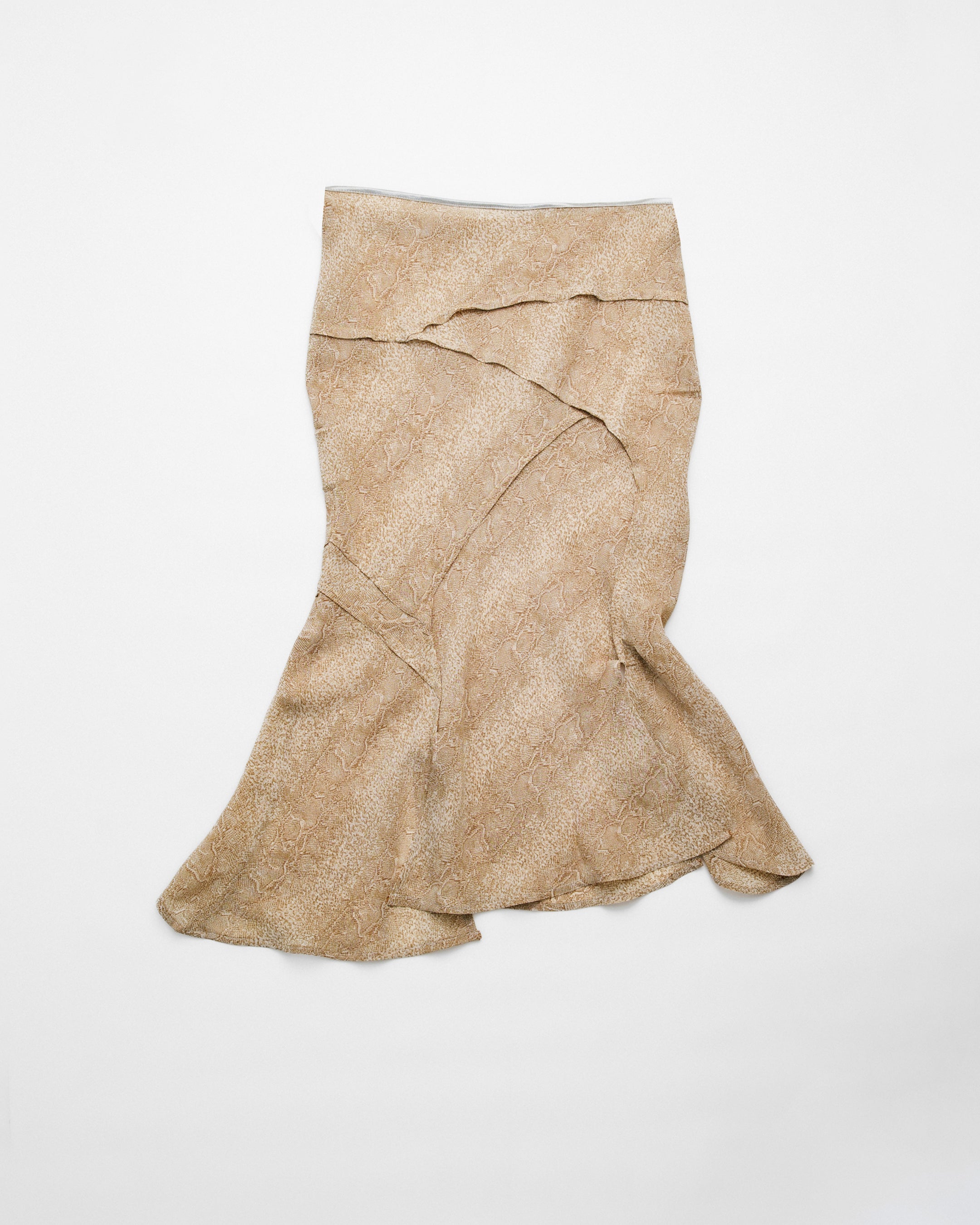 Deconstructed Snake Print Skirt