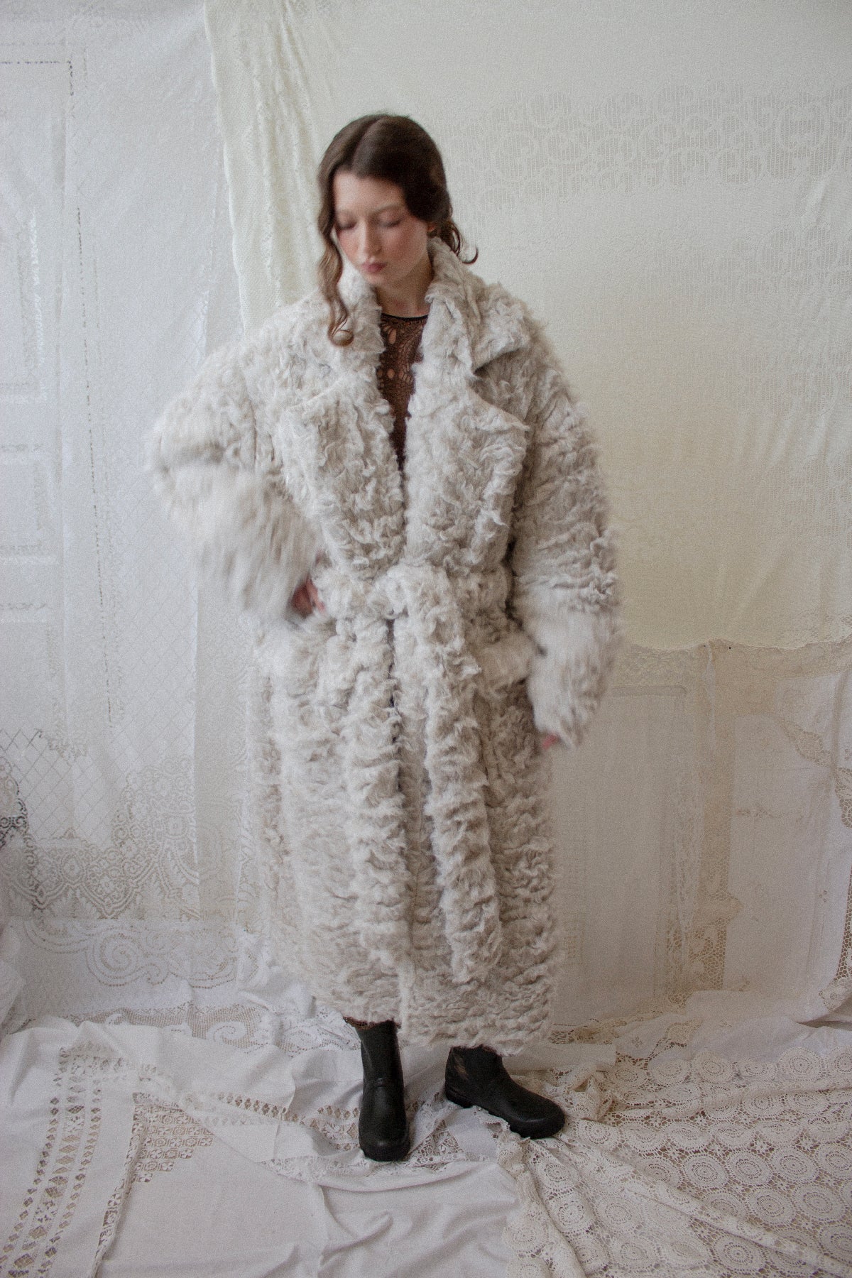 Hemp Faux Fur Coat