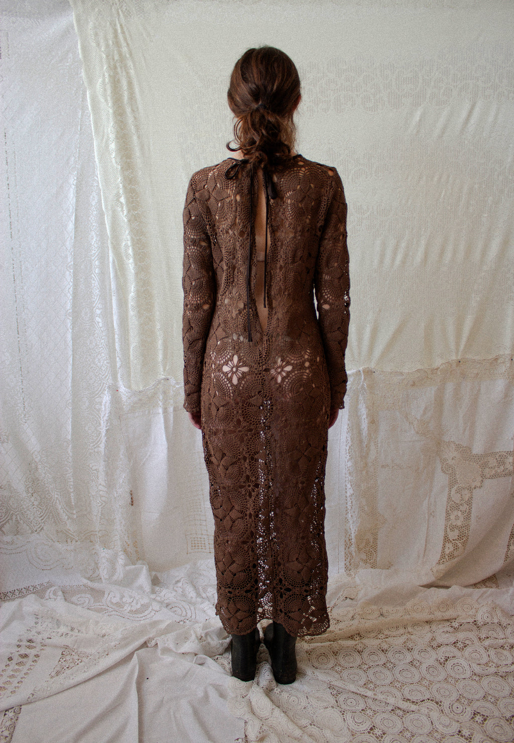 Crochet Brown Dress