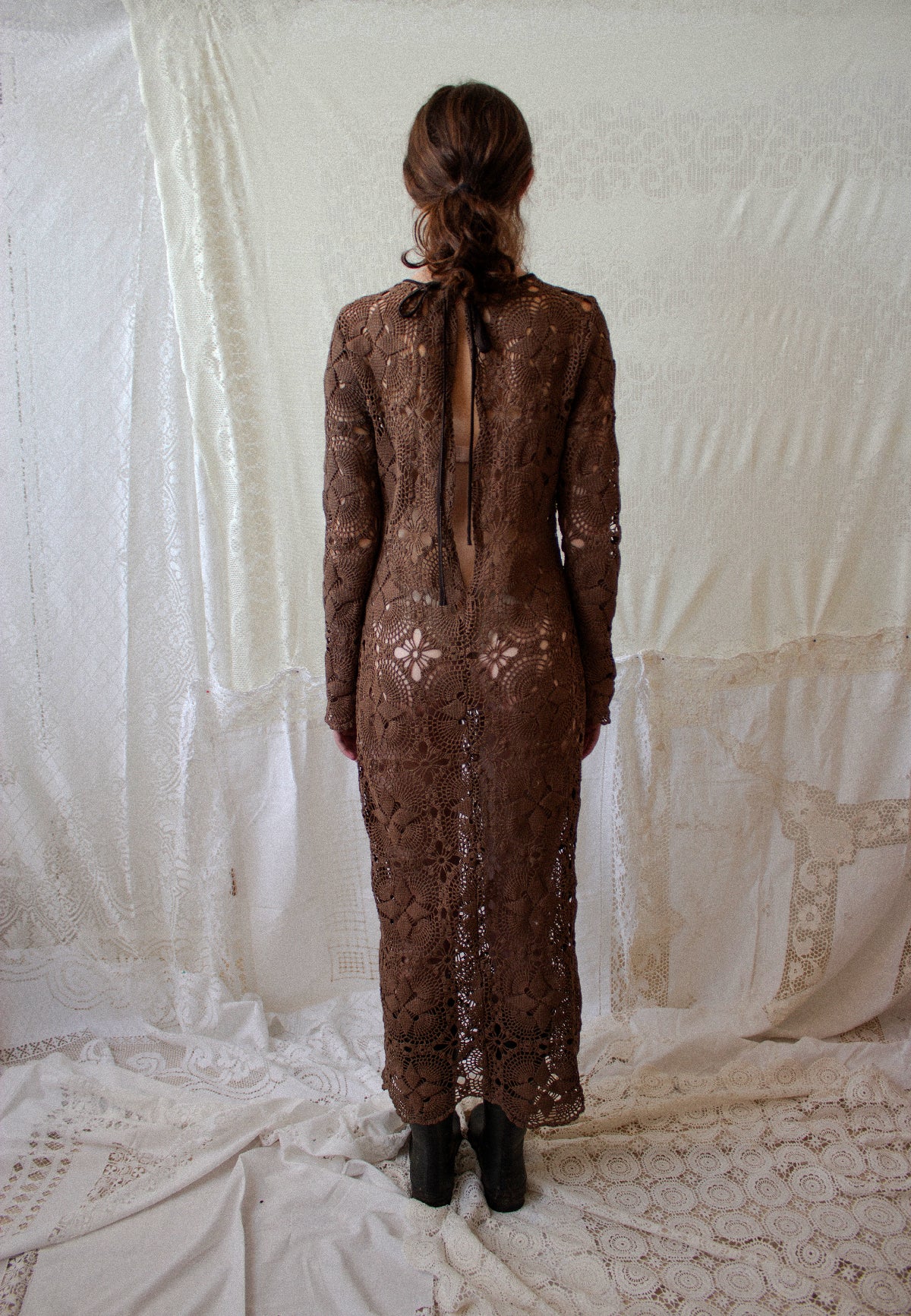 Crochet Brown Dress