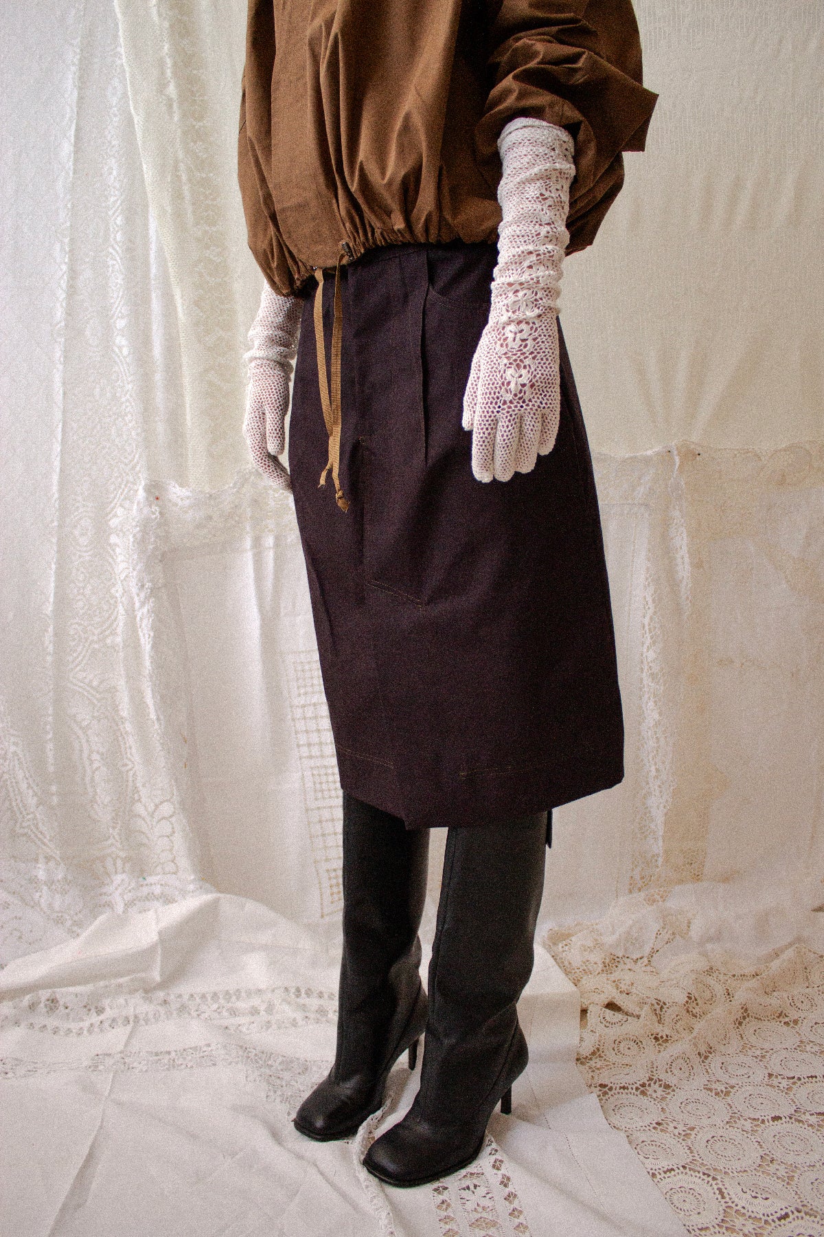 Brown Pencil Skirt