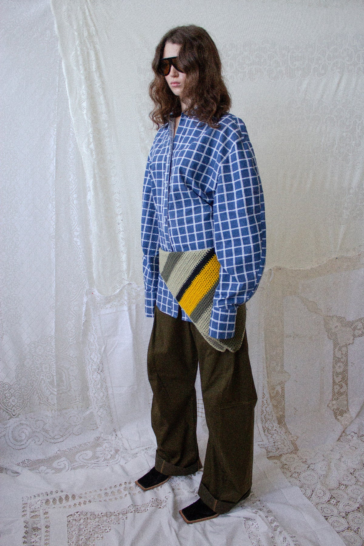 Khaki Barrel Trousers