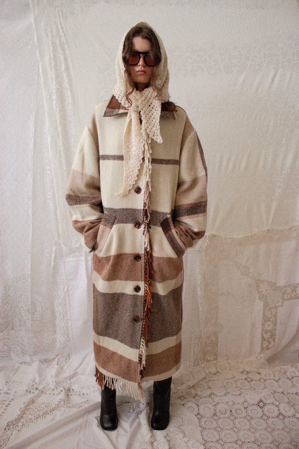 Plaid Blanket Coat