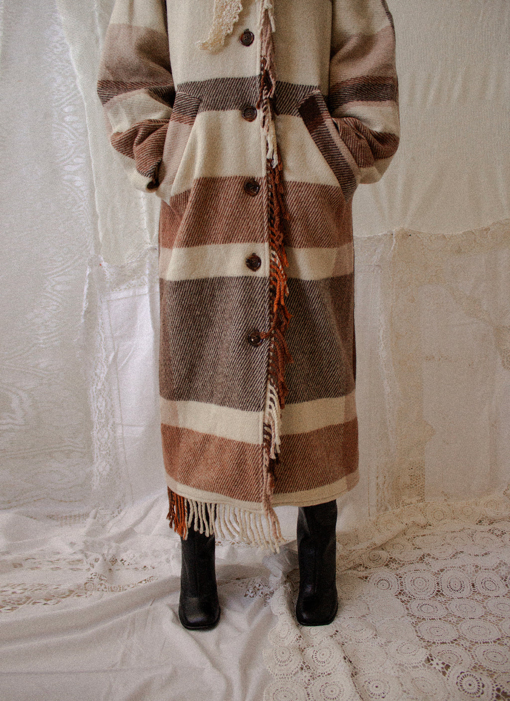 Plaid Blanket Coat
