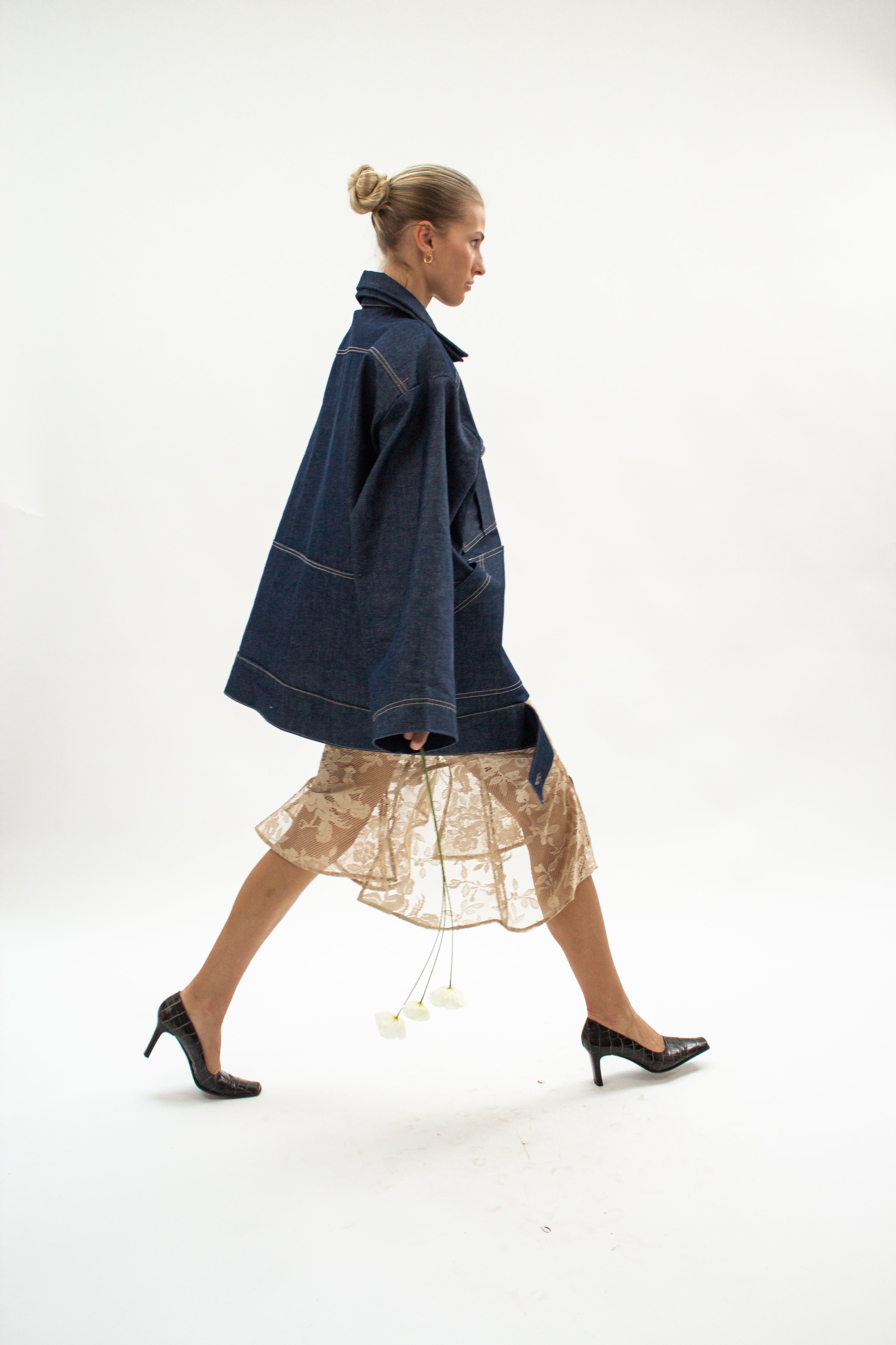 Deconstructed lace skirt