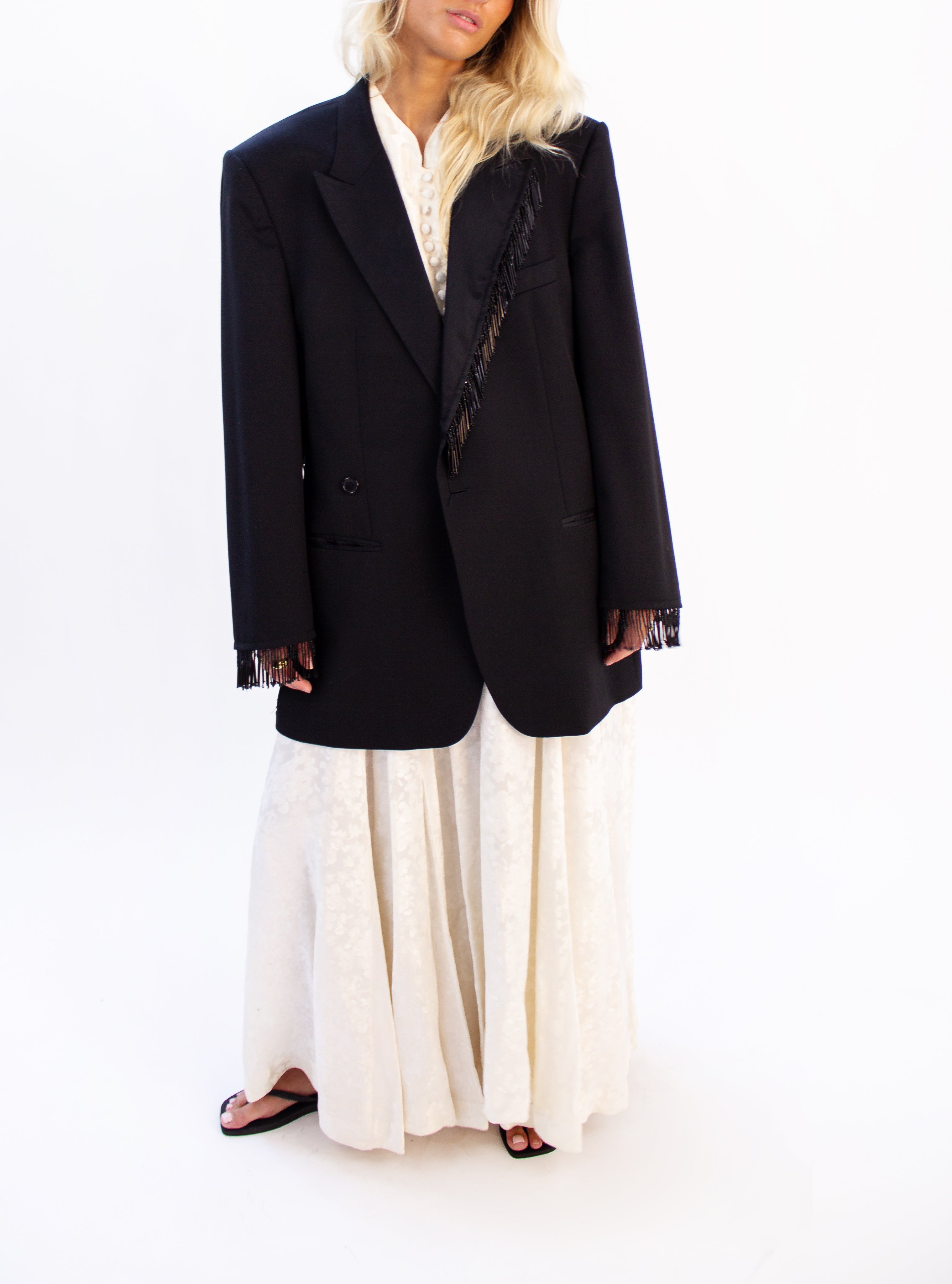Black beaded blazer