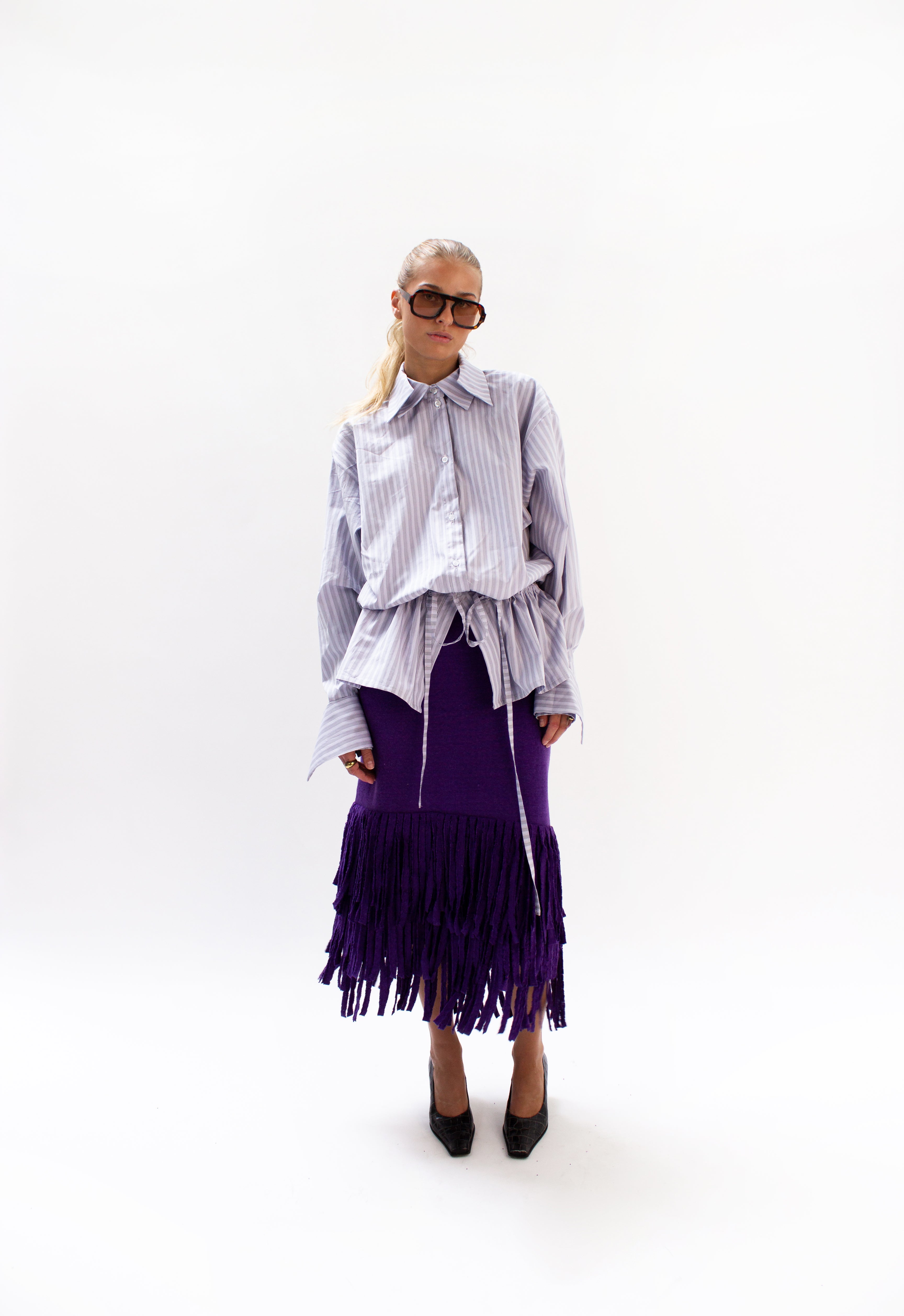Purple fringe skirt