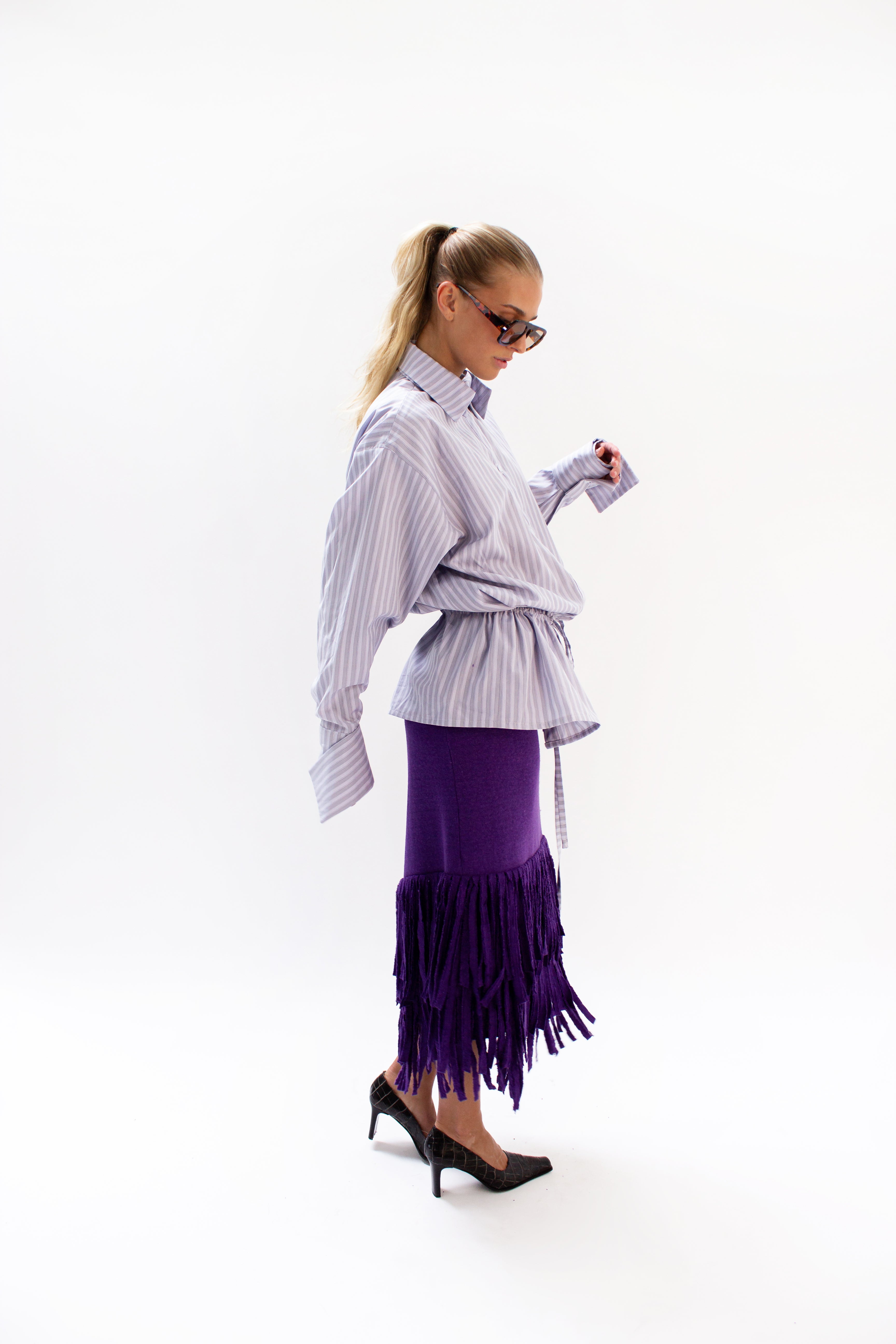 Purple fringe skirt
