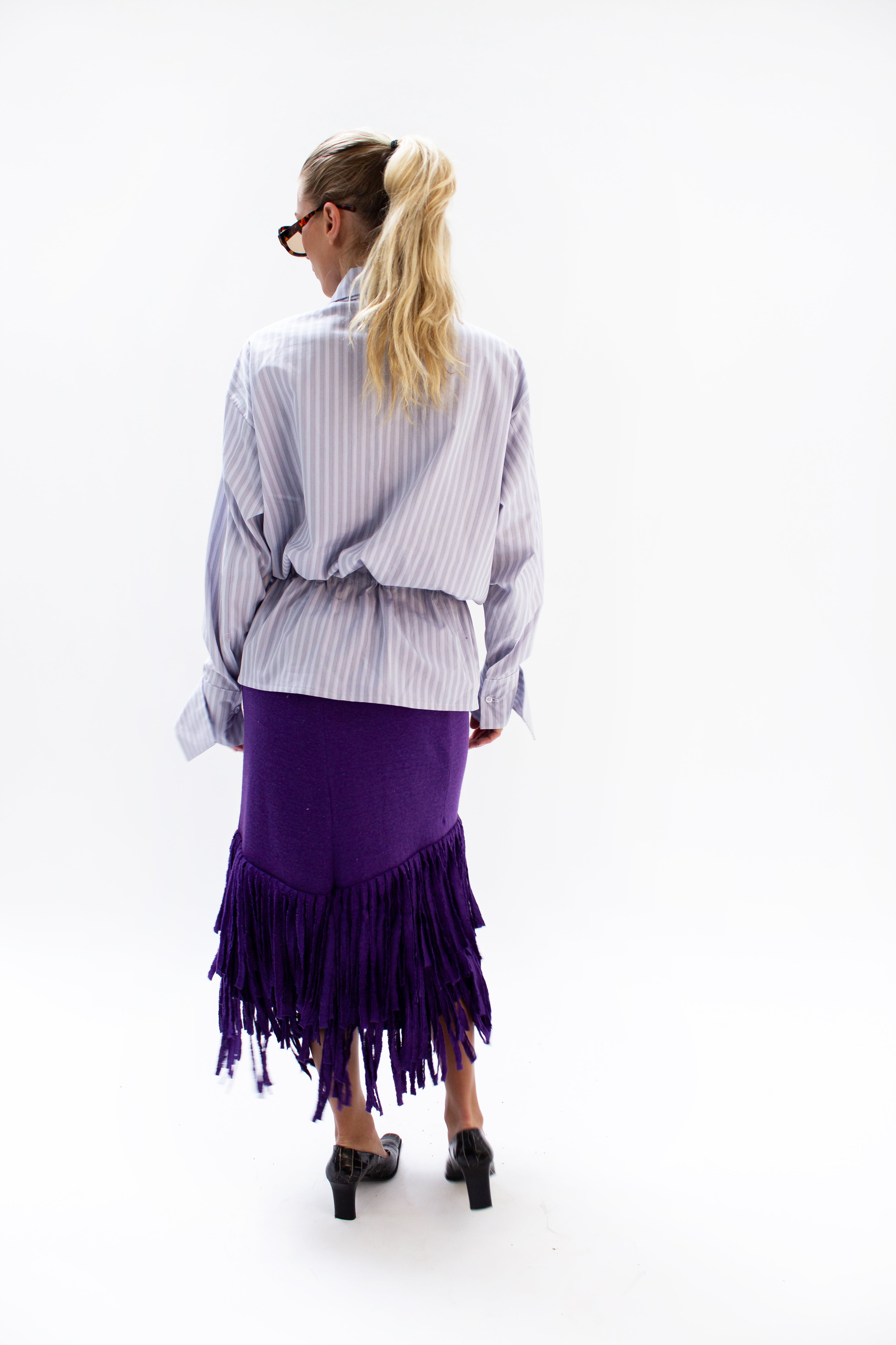 Purple fringe skirt