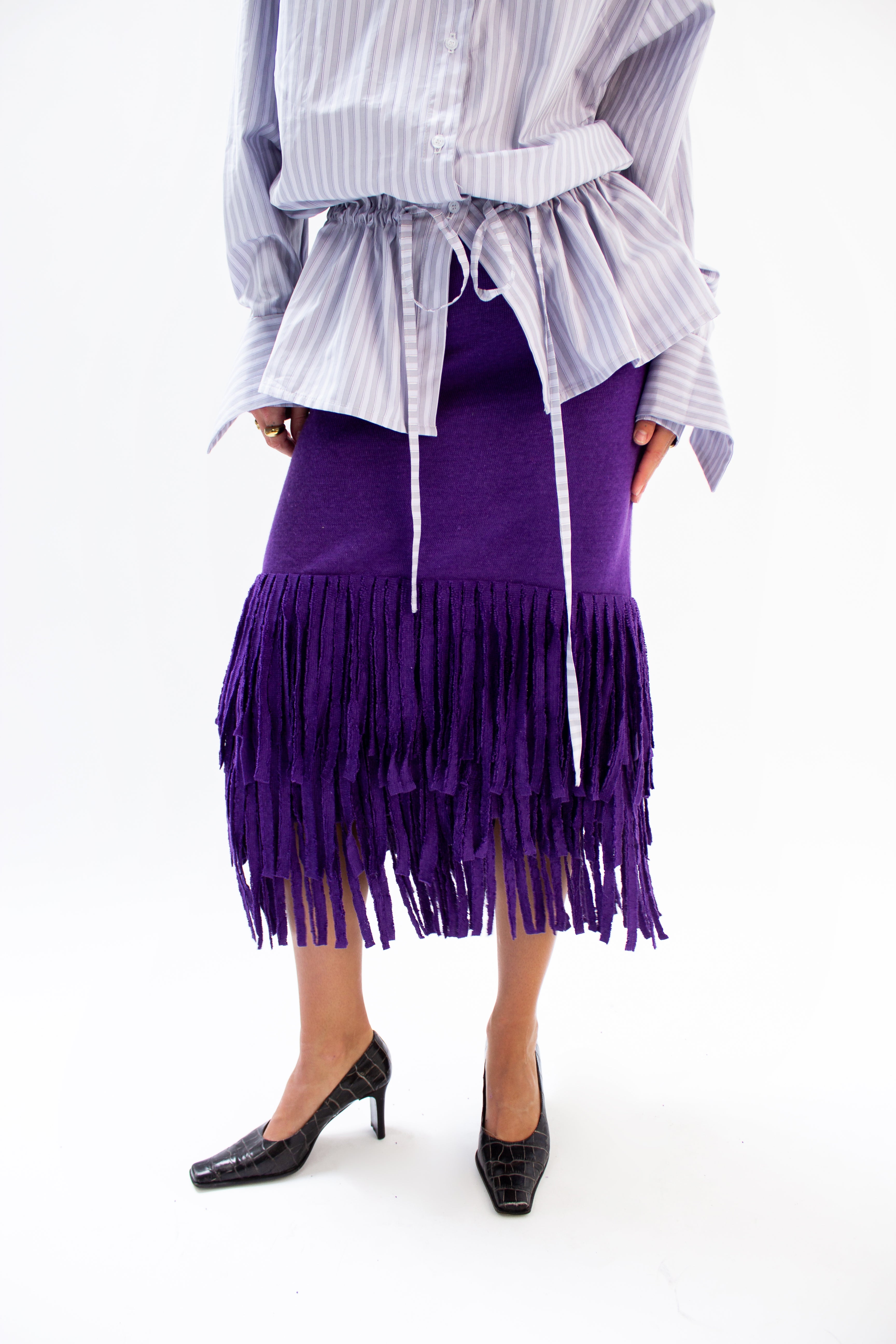 Purple fringe skirt