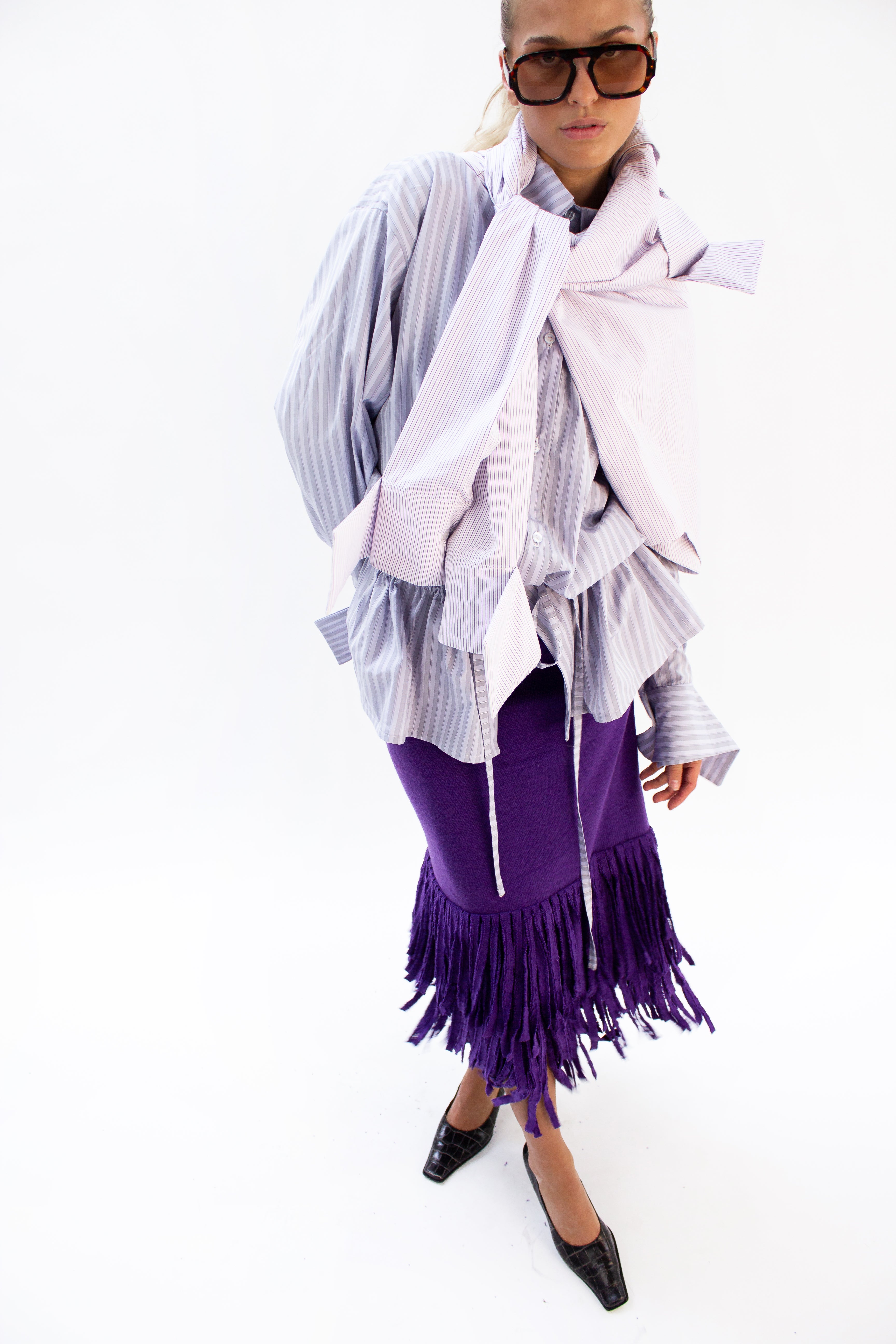 Purple fringe skirt