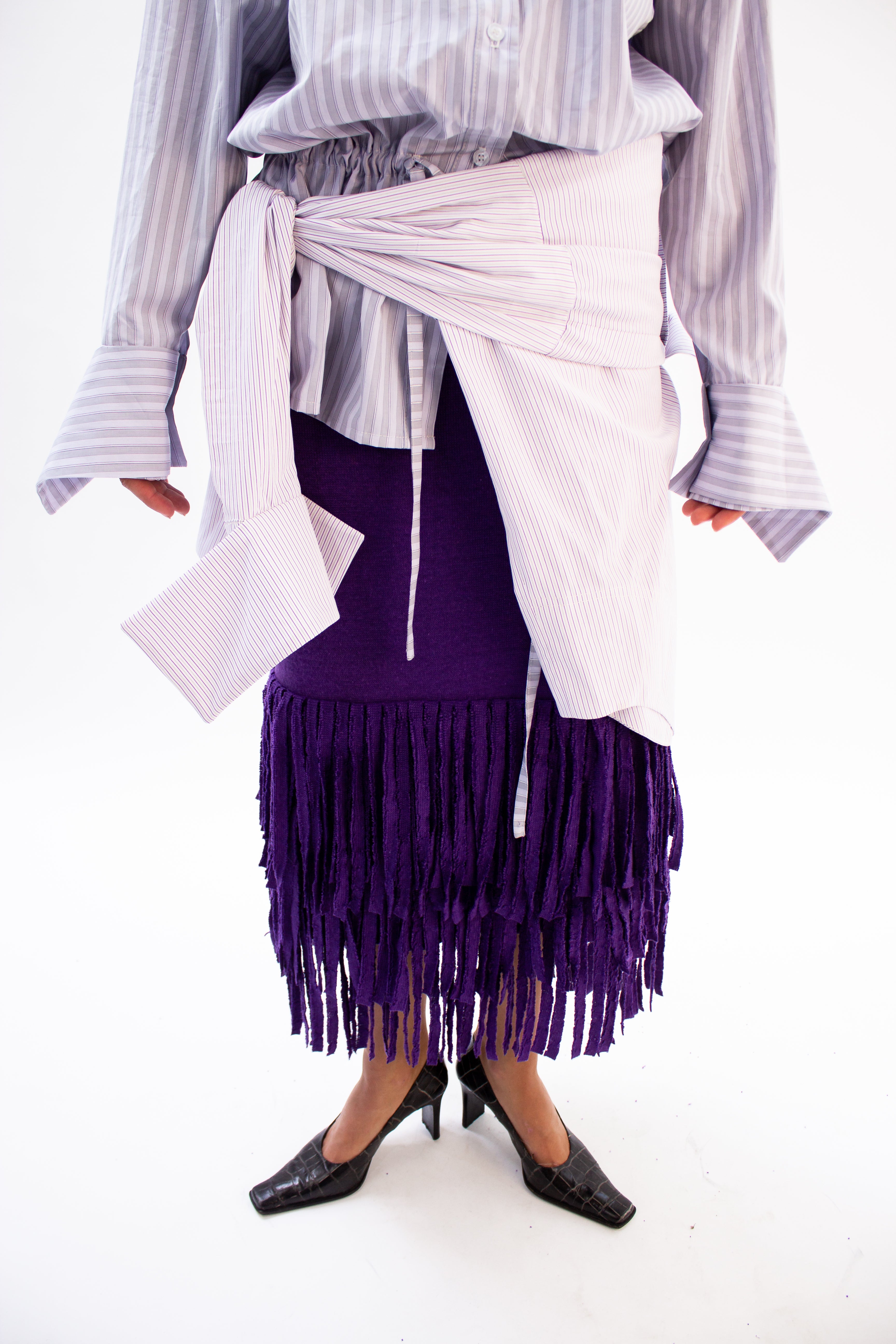 Purple fringe skirt