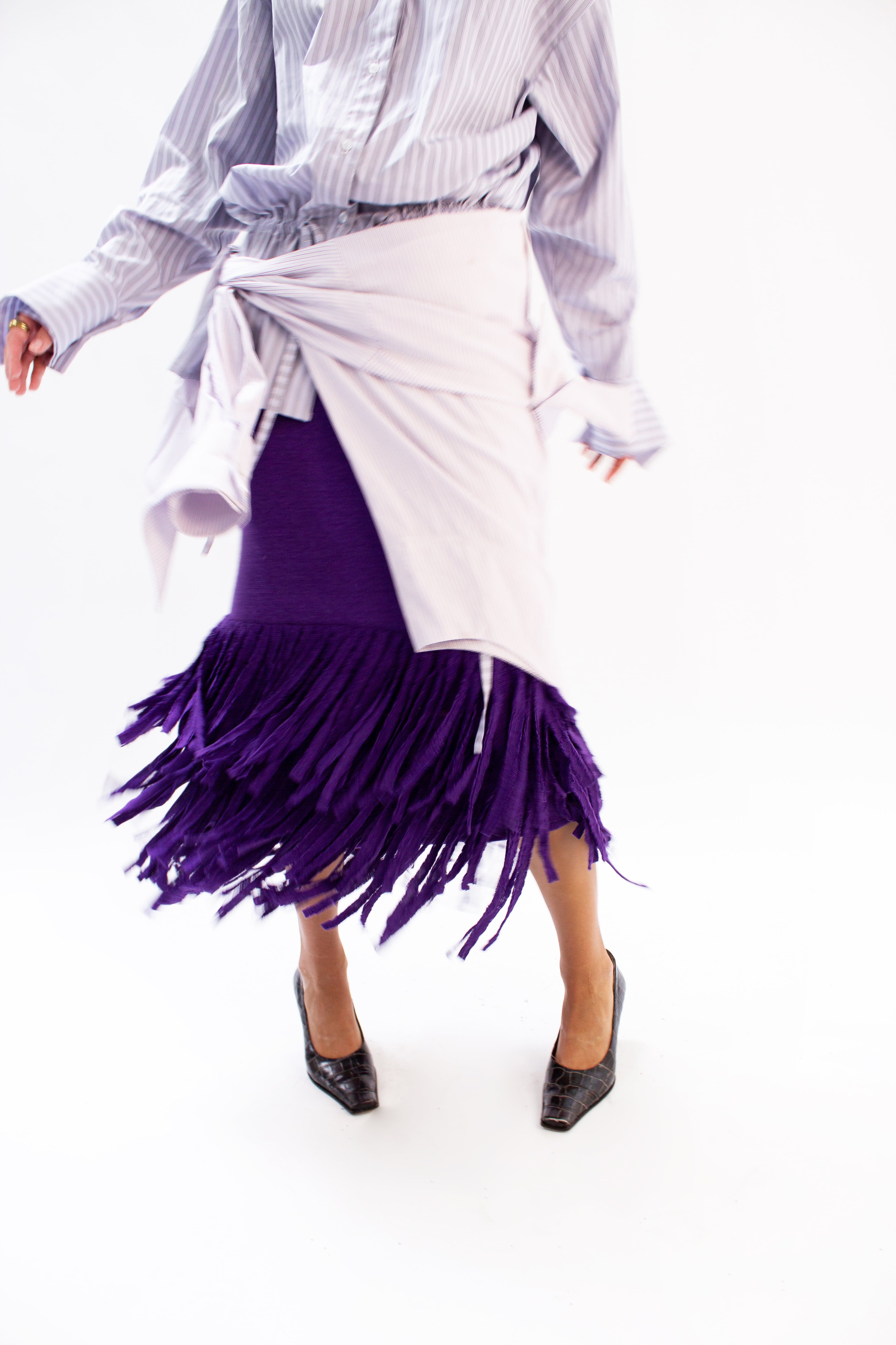 Purple fringe skirt