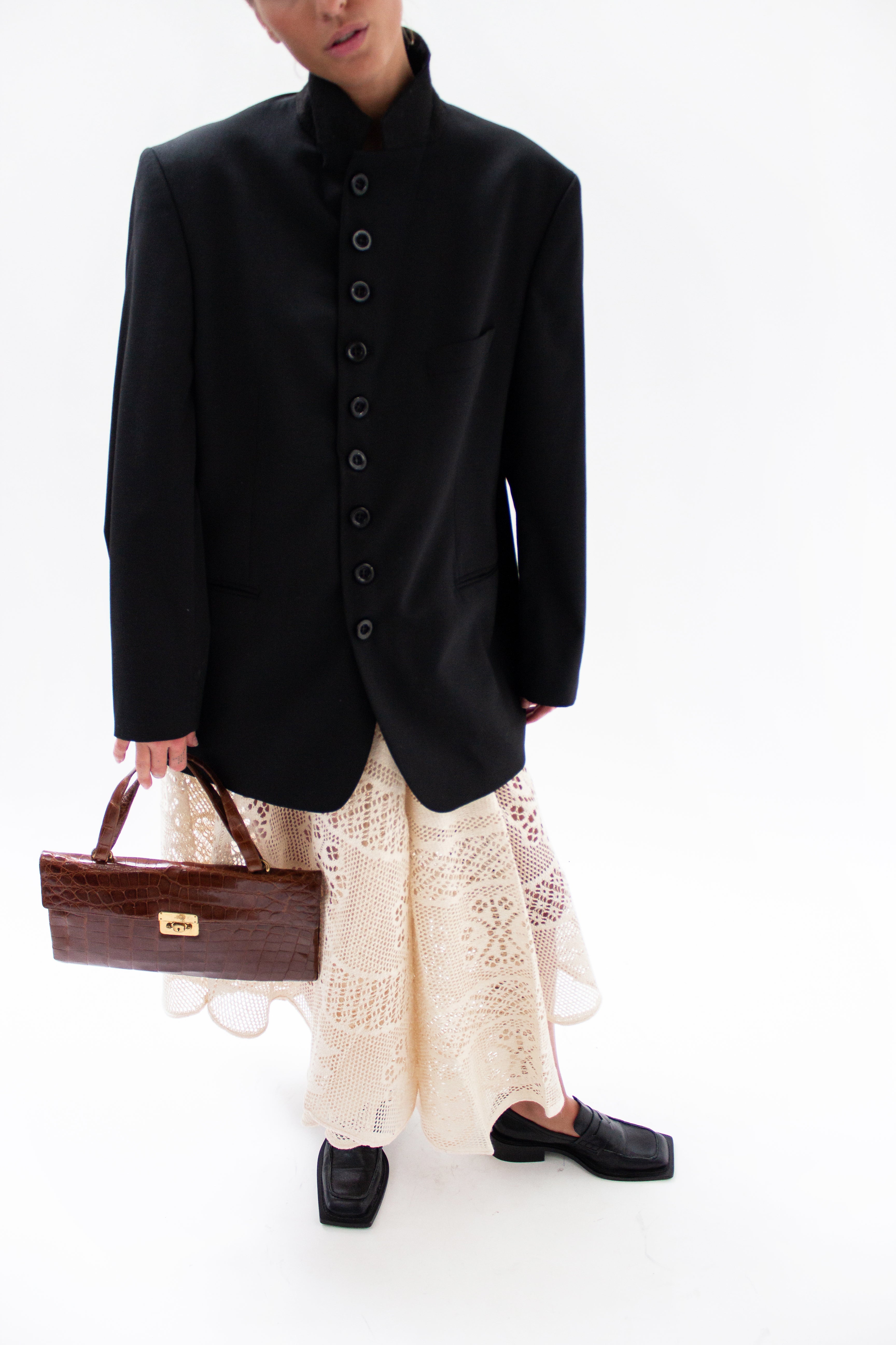 Black button blazer