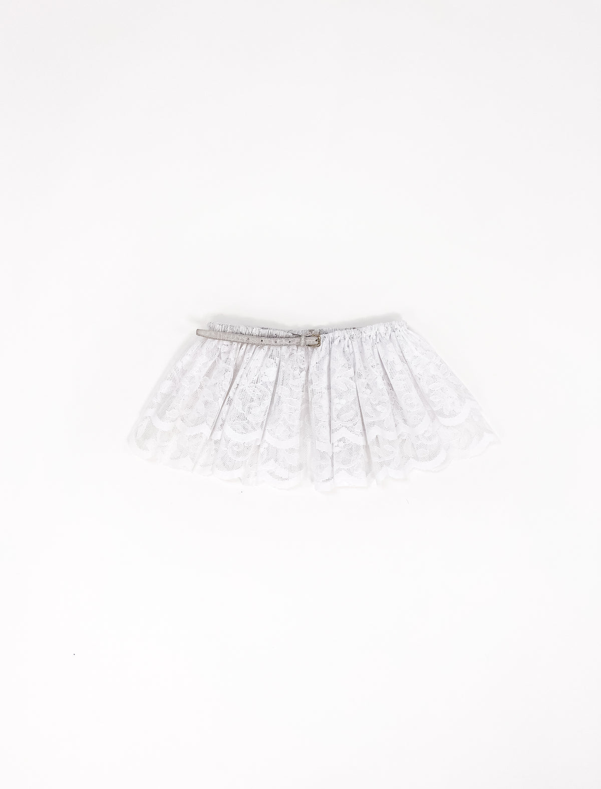 White Ruffle Belt