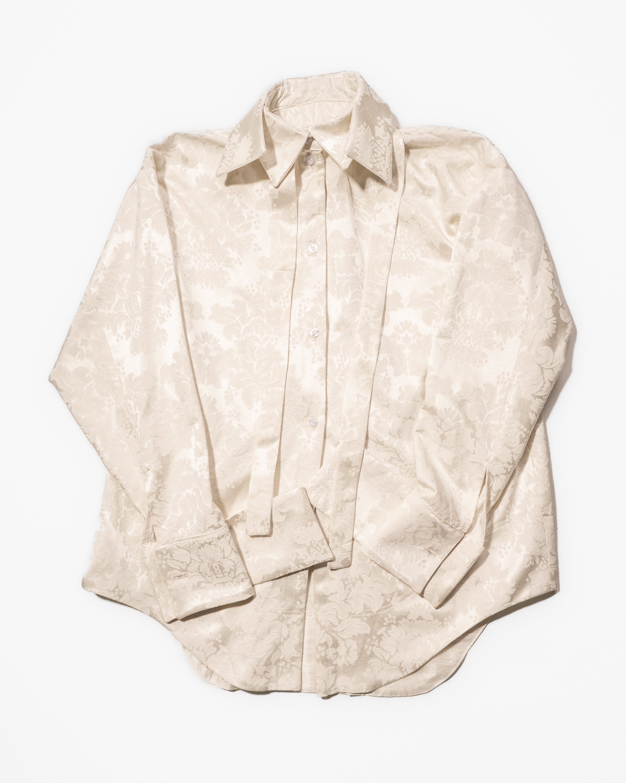 Deconstructed cream jacquard shirt