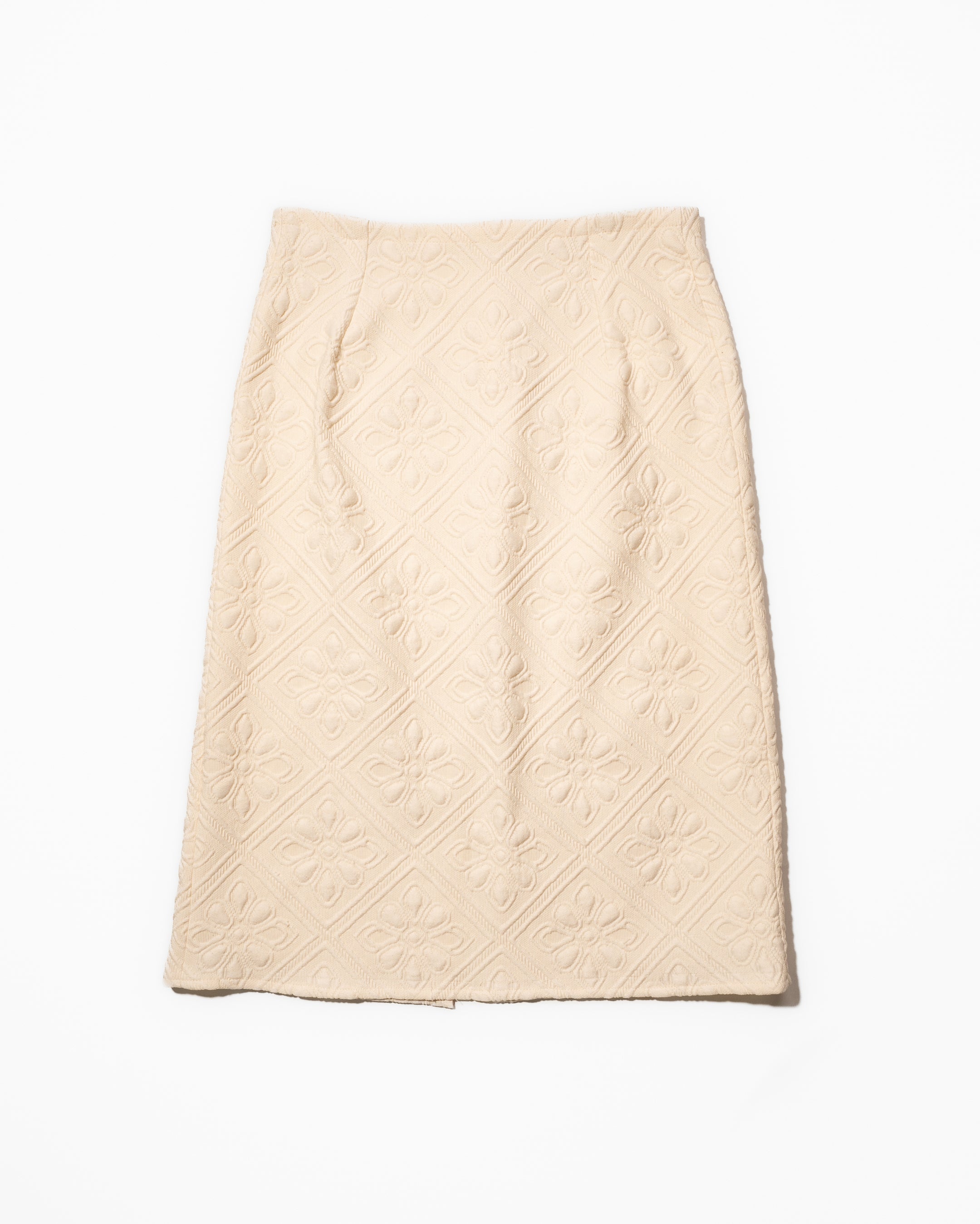 Cream jacquard skirt