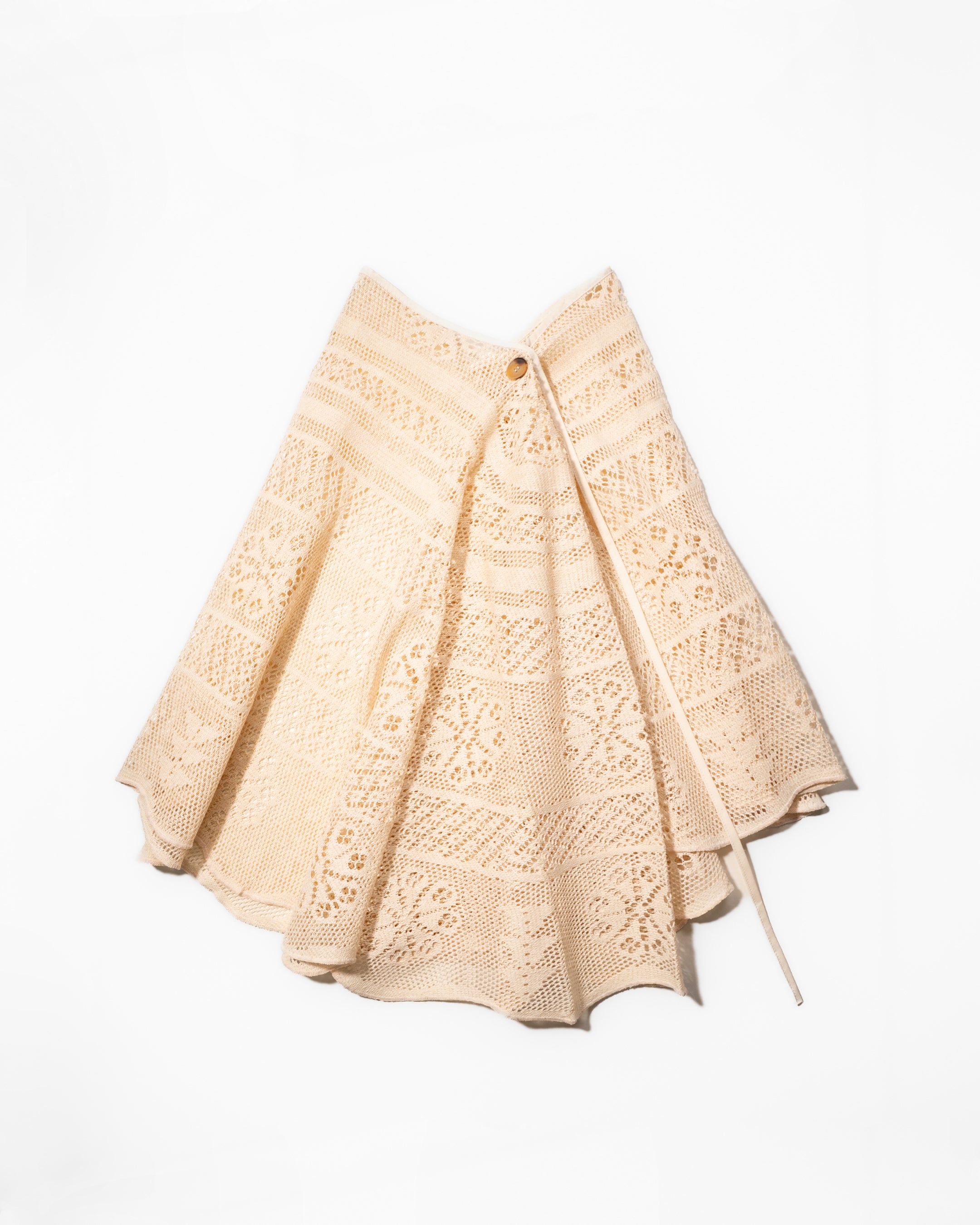 Cream crochet circle skirt