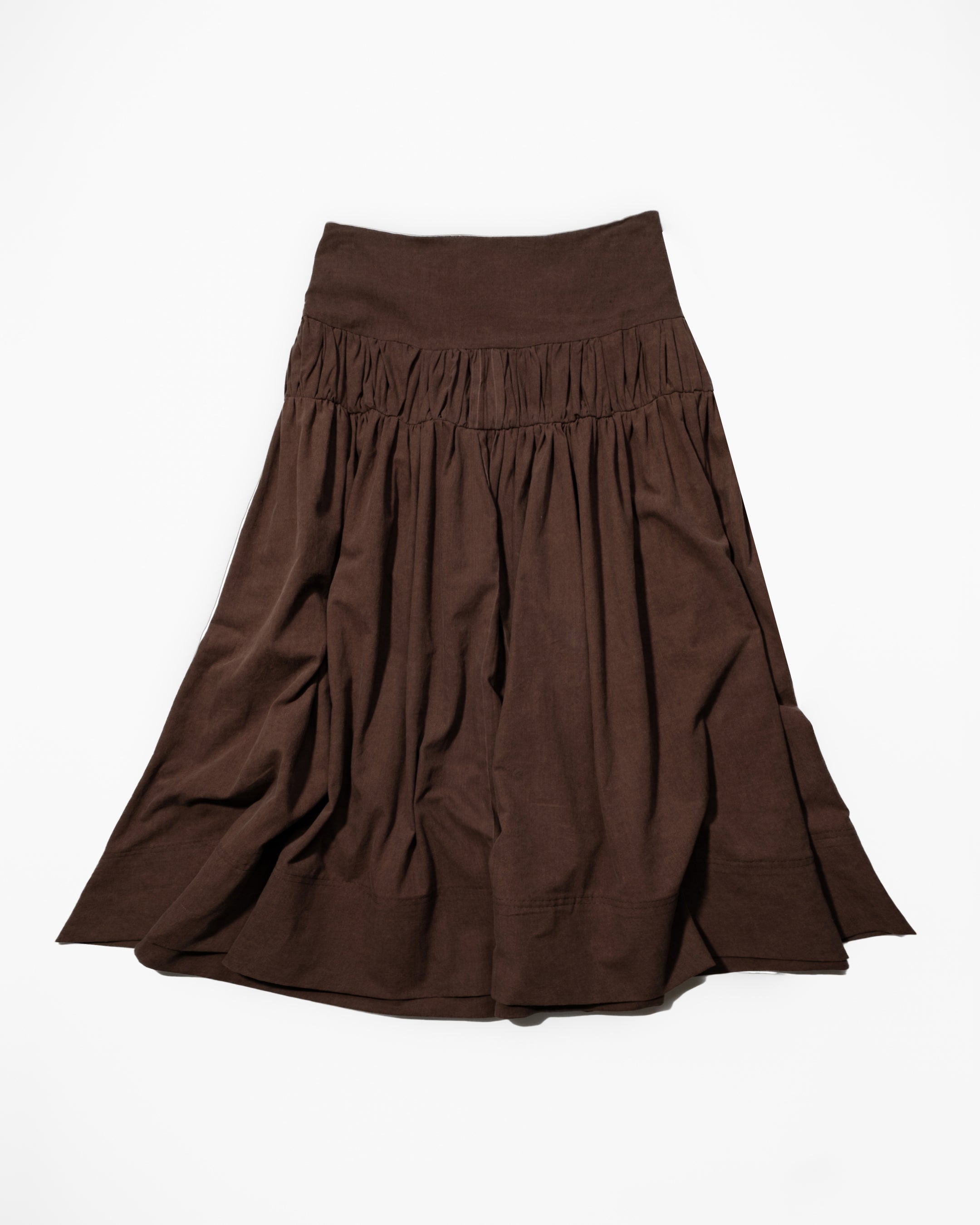 Brown ruching circle skirt