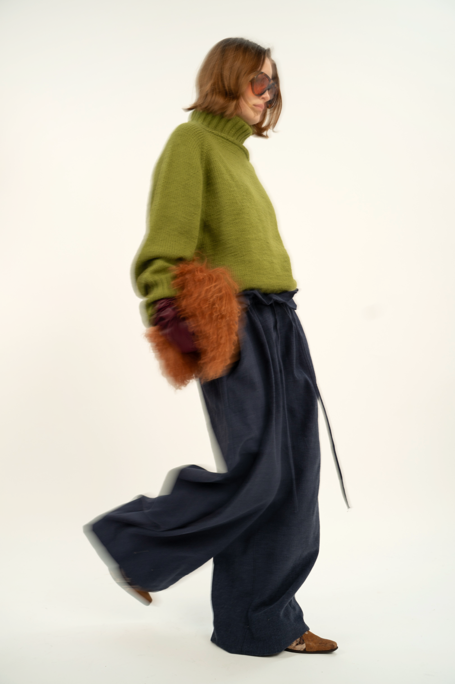 Blue Paper Bag Trousers